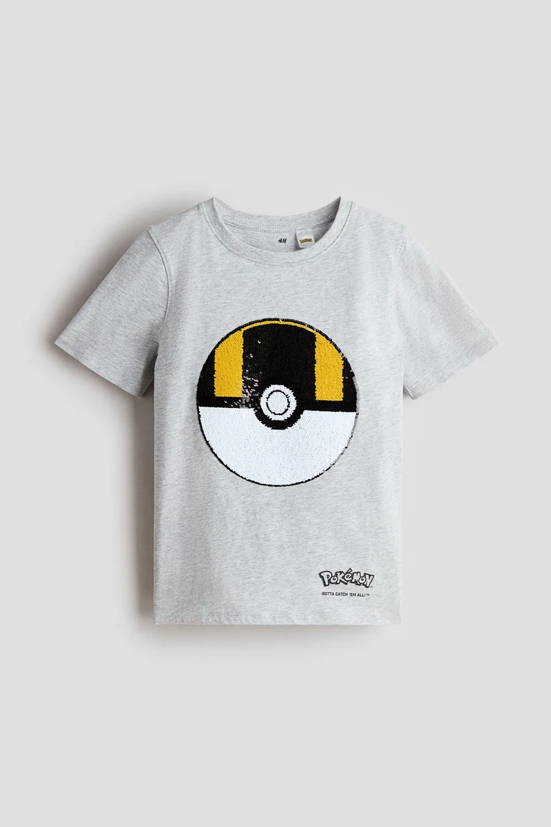 اتش اند ام تي-شيرت مزين بالترتر